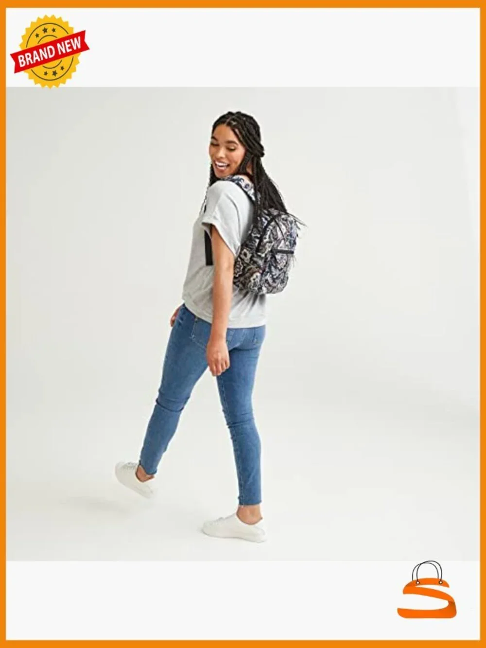 Women's Cotton Small Backpack - Lightweight Adjustable Straps